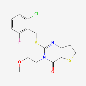 2-[(2-Chloro-6-fluorophenyl)methylsulfanyl]-3-(2-methoxyethyl)-6,7-dihydrothieno[3,2-d]pyrimidin-4-one