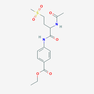 molecular formula C16H22N2O6S B2684841 ETHYL 4-(2-ACETAMIDO-4-METHANESULFONYLBUTANAMIDO)BENZOATE CAS No. 1044595-45-0