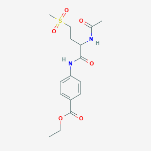 Ethyl 4-(2-acetamido-4-(methylsulfonyl)butanamido)benzoate