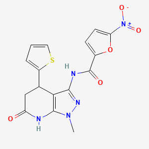 N-(1-methyl-6-oxo-4-(thiophen-2-yl)-4,5,6,7-tetrahydro-1H-pyrazolo[3,4-b]pyridin-3-yl)-5-nitrofuran-2-carboxamide