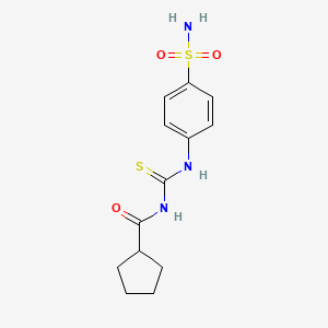 molecular formula C13H17N3O3S2 B2684844 N-[(4-sulfamoylphenyl)carbamothioyl]cyclopentanecarboxamide CAS No. 714209-88-8