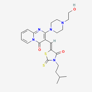 (Z)-5-((2-(4-(2-hydroxyethyl)piperazin-1-yl)-4-oxo-4H-pyrido[1,2-a]pyrimidin-3-yl)methylene)-3-isopentyl-2-thioxothiazolidin-4-one