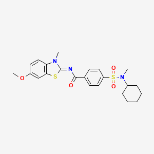 4-[cyclohexyl(methyl)sulfamoyl]-N-(6-methoxy-3-methyl-1,3-benzothiazol-2-ylidene)benzamide