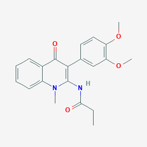 molecular formula C21H22N2O4 B2684890 N-[3-(3,4-dimethoxyphenyl)-1-methyl-4-oxo-1,4-dihydroquinolin-2-yl]propanamide CAS No. 883956-24-9