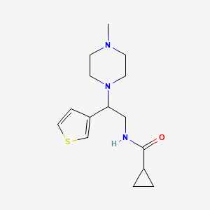 N-(2-(4-methylpiperazin-1-yl)-2-(thiophen-3-yl)ethyl)cyclopropanecarboxamide