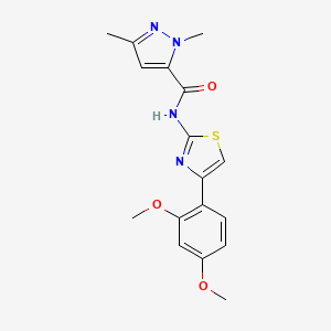 N-(4-(2,4-dimethoxyphenyl)thiazol-2-yl)-1,3-dimethyl-1H-pyrazole-5-carboxamide