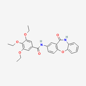 molecular formula C26H26N2O6 B2684900 3,4,5-triethoxy-N-(11-oxo-10,11-dihydrodibenzo[b,f][1,4]oxazepin-2-yl)benzamide CAS No. 921891-10-3