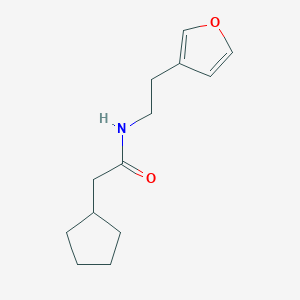 molecular formula C13H19NO2 B2684904 2-Cyclopentyl-N-[2-(furan-3-YL)ethyl]acetamide CAS No. 1428352-37-7