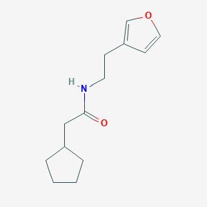 molecular formula C13H19NO2 B2684904 2-cyclopentyl-N-(2-(furan-3-yl)ethyl)acetamide CAS No. 1428352-37-7