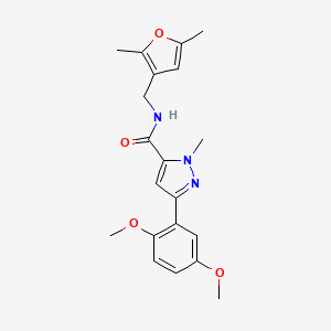 3-(2,5-dimethoxyphenyl)-N-((2,5-dimethylfuran-3-yl)methyl)-1-methyl-1H-pyrazole-5-carboxamide