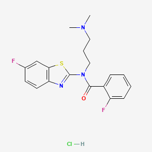 N-(3-(dimethylamino)propyl)-2-fluoro-N-(6-fluorobenzo[d]thiazol-2-yl)benzamide hydrochloride