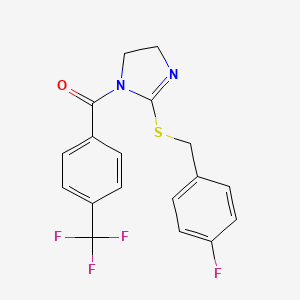 [2-[(4-Fluorophenyl)methylsulfanyl]-4,5-dihydroimidazol-1-yl]-[4-(trifluoromethyl)phenyl]methanone