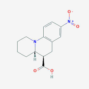 molecular formula C14H16N2O4 B2684913 (4aS,5R)-8-nitro-2,3,4,4a,5,6-hexahydro-1H-benzo[c]quinolizine-5-carboxylic acid CAS No. 1909295-04-0