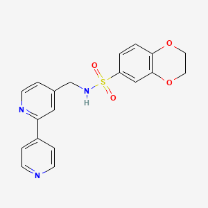 molecular formula C19H17N3O4S B2684926 N-([2,4'-bipyridin]-4-ylmethyl)-2,3-dihydrobenzo[b][1,4]dioxine-6-sulfonamide CAS No. 2034322-47-7
