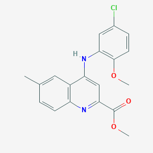molecular formula C19H17ClN2O3 B2684940 Methyl 4-[(5-chloro-2-methoxyphenyl)amino]-6-methylquinoline-2-carboxylate CAS No. 1206999-07-6