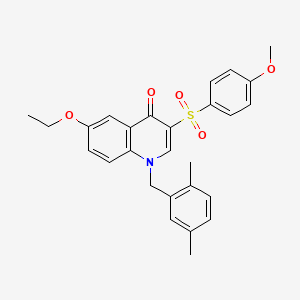 molecular formula C27H27NO5S B2684964 1-(2,5-dimethylbenzyl)-6-ethoxy-3-((4-methoxyphenyl)sulfonyl)quinolin-4(1H)-one CAS No. 895639-53-9
