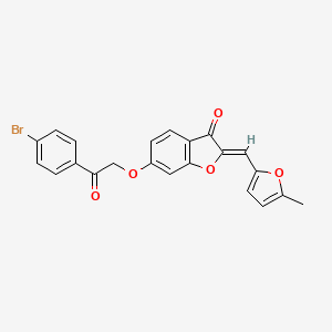 molecular formula C22H15BrO5 B2684966 (Z)-6-(2-(4-bromophenyl)-2-oxoethoxy)-2-((5-methylfuran-2-yl)methylene)benzofuran-3(2H)-one CAS No. 622796-03-6