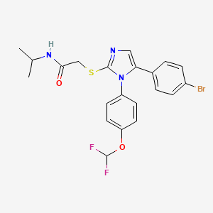 molecular formula C21H20BrF2N3O2S B2684967 2-((5-(4-bromophenyl)-1-(4-(difluoromethoxy)phenyl)-1H-imidazol-2-yl)thio)-N-isopropylacetamide CAS No. 1226454-69-8