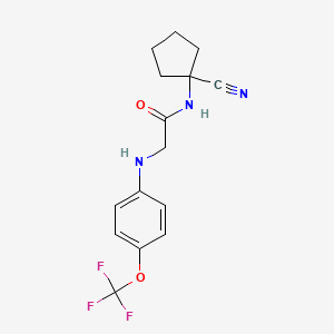 molecular formula C15H16F3N3O2 B2684970 N-(1-cyanocyclopentyl)-2-{[4-(trifluoromethoxy)phenyl]amino}acetamide CAS No. 1197853-82-9