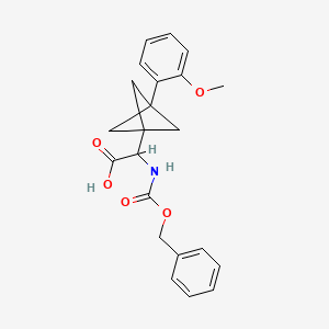 molecular formula C22H23NO5 B2684977 2-[3-(2-Methoxyphenyl)-1-bicyclo[1.1.1]pentanyl]-2-(phenylmethoxycarbonylamino)acetic acid CAS No. 2287268-02-2