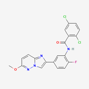 2,5-dichloro-N-(2-fluoro-5-(6-methoxyimidazo[1,2-b]pyridazin-2-yl)phenyl)benzamide