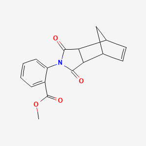 molecular formula C17H15NO4 B2684991 methyl 2-{3,5-dioxo-4-azatricyclo[5.2.1.0^{2,6}]dec-8-en-4-yl}benzoate CAS No. 19077-67-9