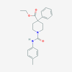 molecular formula C22H26N2O3 B026850 ethyl 1-[(4-methylphenyl)carbamoyl]-4-phenylpiperidine-4-carboxylate CAS No. 102395-71-1