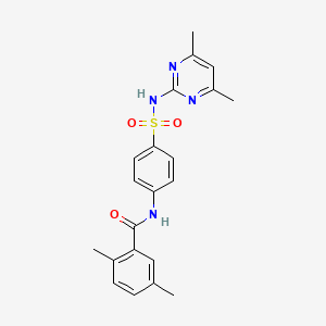 molecular formula C21H22N4O3S B2685004 N-{4-[(4,6-dimethylpyrimidin-2-yl)sulfamoyl]phenyl}-2,5-dimethylbenzamide CAS No. 887888-59-7