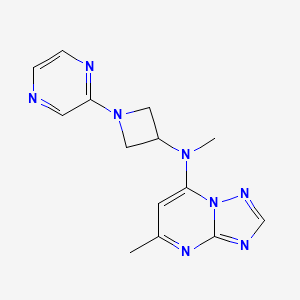molecular formula C14H16N8 B2685021 N-methyl-N-{5-methyl-[1,2,4]triazolo[1,5-a]pyrimidin-7-yl}-1-(pyrazin-2-yl)azetidin-3-amine CAS No. 2415556-07-7