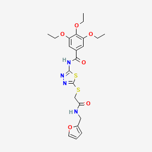 molecular formula C22H26N4O6S2 B2685048 3,4,5-triethoxy-N-(5-((2-((furan-2-ylmethyl)amino)-2-oxoethyl)thio)-1,3,4-thiadiazol-2-yl)benzamide CAS No. 896026-51-0