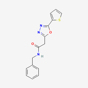 molecular formula C15H13N3O2S B2685054 N-benzyl-2-[5-(thiophen-2-yl)-1,3,4-oxadiazol-2-yl]acetamide CAS No. 1286721-55-8