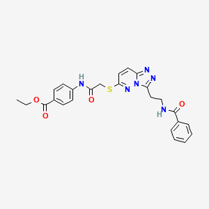 B2685055 Ethyl 4-(2-((3-(2-benzamidoethyl)-[1,2,4]triazolo[4,3-b]pyridazin-6-yl)thio)acetamido)benzoate CAS No. 872994-11-1