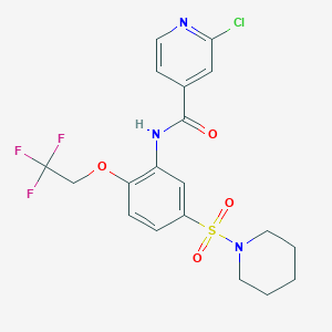 B2685068 2-chloro-N-[5-piperidin-1-ylsulfonyl-2-(2,2,2-trifluoroethoxy)phenyl]pyridine-4-carboxamide CAS No. 1043375-77-4