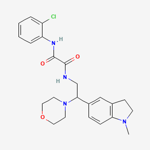 molecular formula C23H27ClN4O3 B2685073 N1-(2-chlorophenyl)-N2-(2-(1-methylindolin-5-yl)-2-morpholinoethyl)oxalamide CAS No. 921924-71-2
