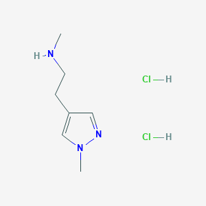 molecular formula C7H15Cl2N3 B2685088 N-Methyl-2-(1-methylpyrazol-4-yl)ethanamine;dihydrochloride CAS No. 2460756-55-0