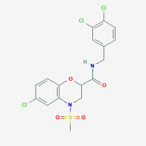 6-chloro-N-(3,4-dichlorobenzyl)-4-(methylsulfonyl)-3,4-dihydro-2H-1,4-benzoxazine-2-carboxamide