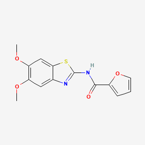 molecular formula C14H12N2O4S B2685111 N-(5,6-dimethoxy-1,3-benzothiazol-2-yl)furan-2-carboxamide CAS No. 895437-24-8
