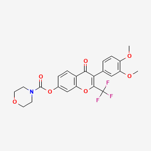 3-(3,4-dimethoxyphenyl)-4-oxo-2-(trifluoromethyl)-4H-chromen-7-yl morpholine-4-carboxylate