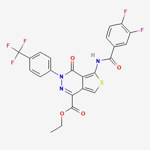 B2685122 Ethyl 5-(3,4-difluorobenzamido)-4-oxo-3-(4-(trifluoromethyl)phenyl)-3,4-dihydrothieno[3,4-d]pyridazine-1-carboxylate CAS No. 851951-31-0