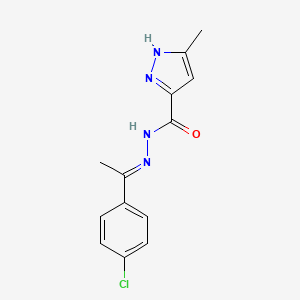 (E)-N'-(1-(4-chlorophenyl)ethylidene)-3-methyl-1H-pyrazole-5-carbohydrazide