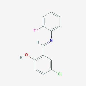 4-chloro-2-{(E)-[(2-fluorophenyl)imino]methyl}phenol