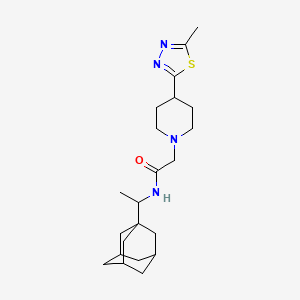 molecular formula C22H34N4OS B2685132 N-[1-(adamantan-1-yl)ethyl]-2-[4-(5-methyl-1,3,4-thiadiazol-2-yl)piperidin-1-yl]acetamide CAS No. 1396757-18-8