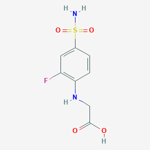 molecular formula C8H9FN2O4S B2685171 2-[(2-Fluoro-4-sulfamoylphenyl)amino]acetic acid CAS No. 1343948-45-7