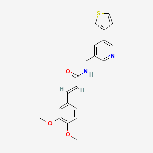 (E)-3-(3,4-dimethoxyphenyl)-N-((5-(thiophen-3-yl)pyridin-3-yl)methyl)acrylamide