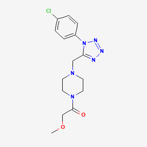 molecular formula C15H19ClN6O2 B2685176 1-(4-((1-(4-chlorophenyl)-1H-tetrazol-5-yl)methyl)piperazin-1-yl)-2-methoxyethanone CAS No. 1049427-09-9