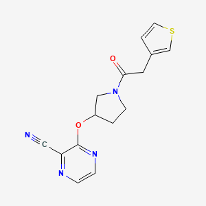 3-((1-(2-(Thiophen-3-yl)acetyl)pyrrolidin-3-yl)oxy)pyrazine-2-carbonitrile
