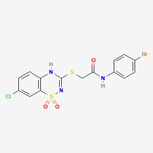N-(4-bromophenyl)-2-((7-chloro-1,1-dioxido-4H-benzo[e][1,2,4]thiadiazin-3-yl)thio)acetamide