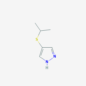 molecular formula C6H10N2S B2685220 4-(isopropylthio)-1H-pyrazole CAS No. 1215197-94-6
