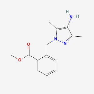 molecular formula C14H17N3O2 B2685238 methyl 2-[(4-amino-3,5-dimethyl-1H-pyrazol-1-yl)methyl]benzoate CAS No. 1005583-27-6
