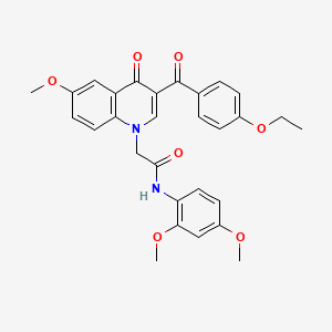 molecular formula C29H28N2O7 B2685273 N-(2,4-dimethoxyphenyl)-2-[3-(4-ethoxybenzoyl)-6-methoxy-4-oxo-1,4-dihydroquinolin-1-yl]acetamide CAS No. 866349-89-5